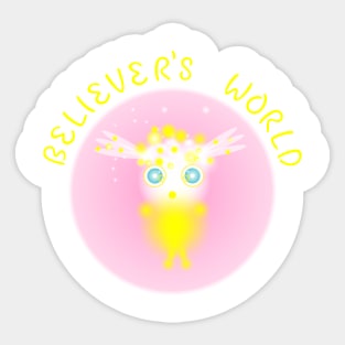 With Text Version - Believer's World Resident Woow Sticker